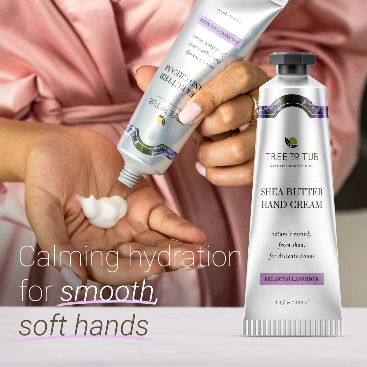 Tree To Tub label close-up highlighting ingredient list and gentle formula benefit
