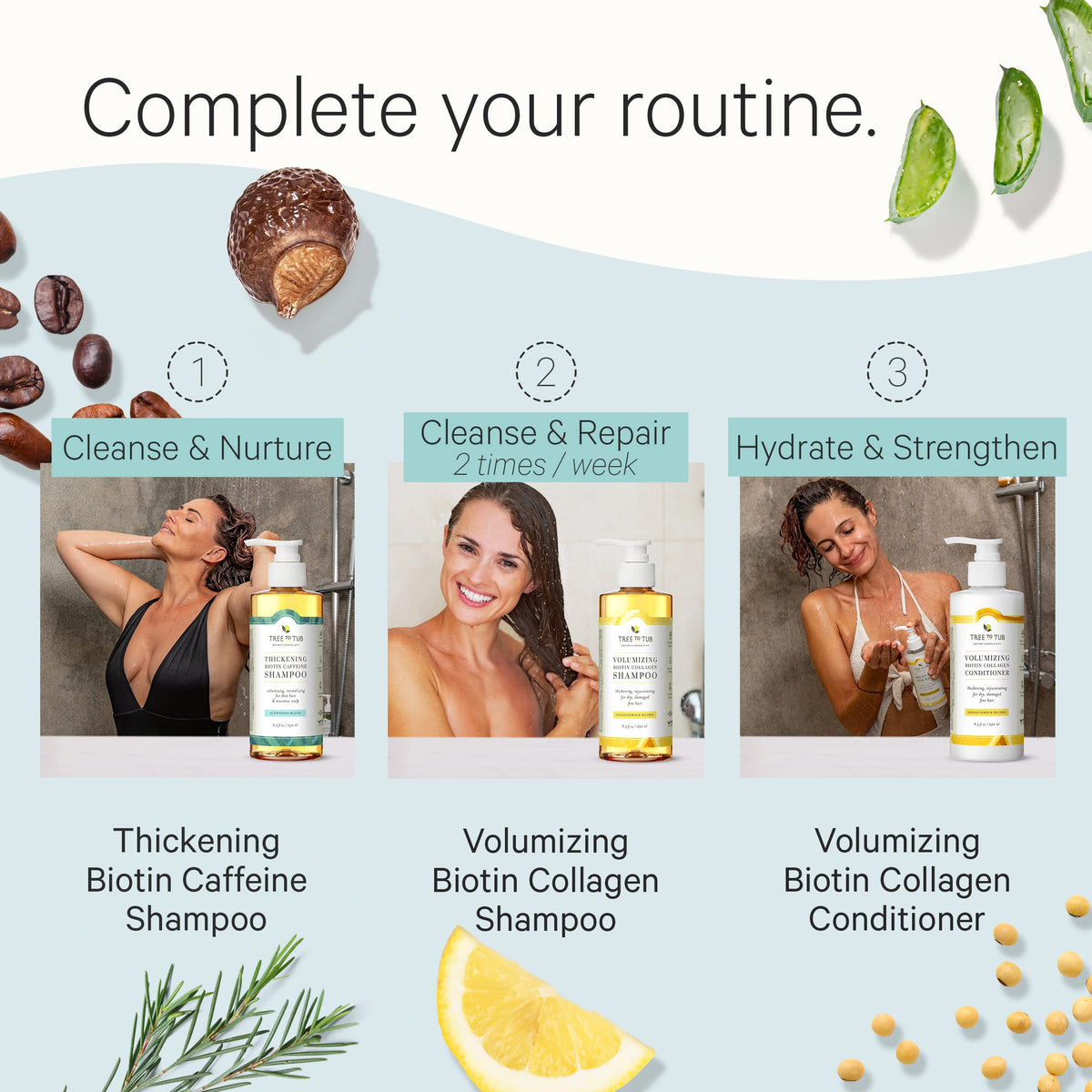 Tree To Tub label detail highlighting natural ingredient list and claims
