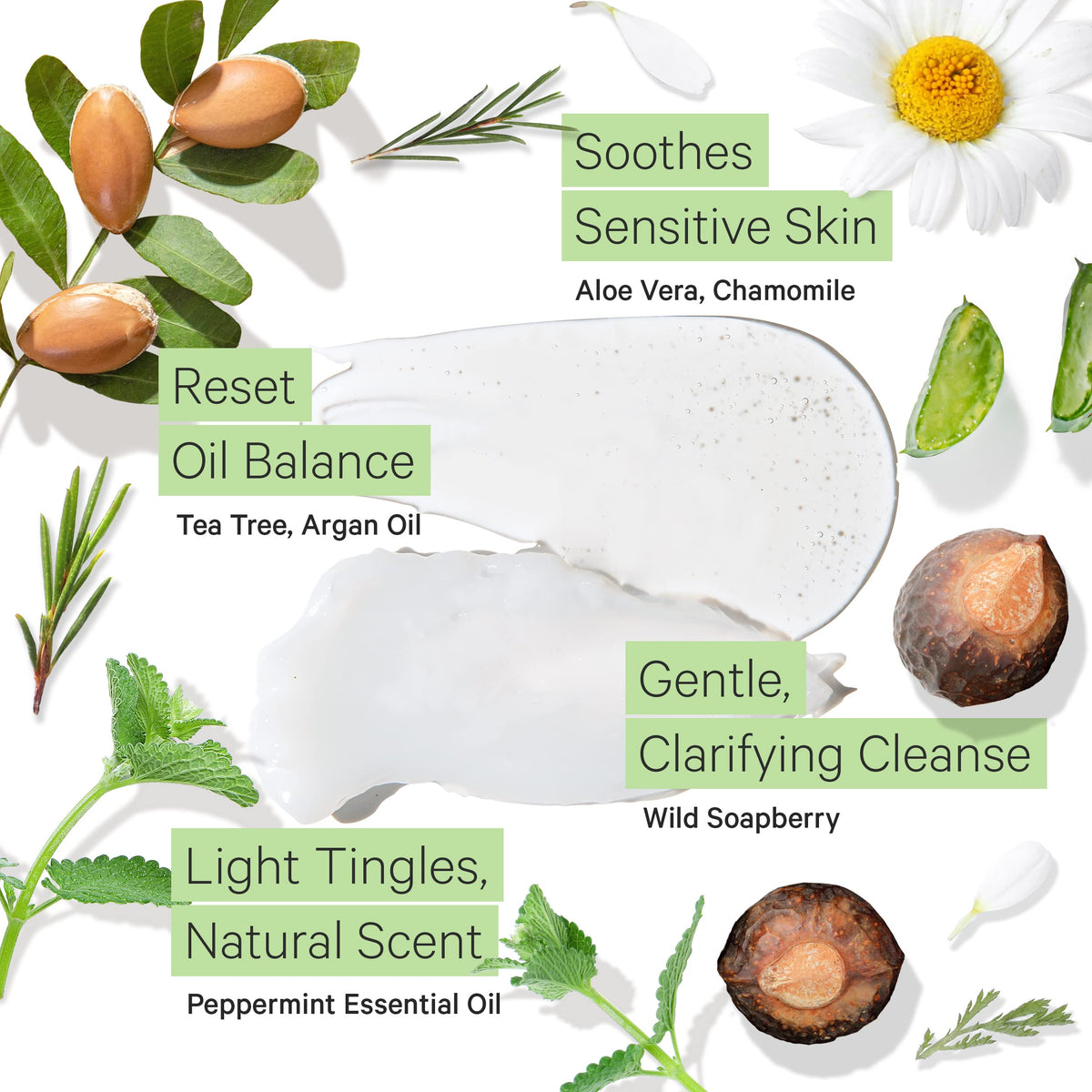 Tree To Tub shampoo foam texture demonstrating gentle lather and cleansing