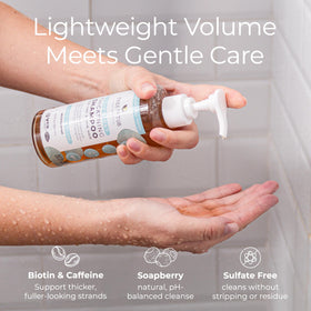 Tree To Tub shampoo texture lather demonstrating lightweight foam