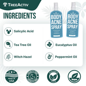 TreeActiv 8 fl oz bottle next to hand for scale showing travel-friendly size benefit