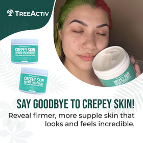 TreeActiv cream being massaged into neck to hydrate and smooth