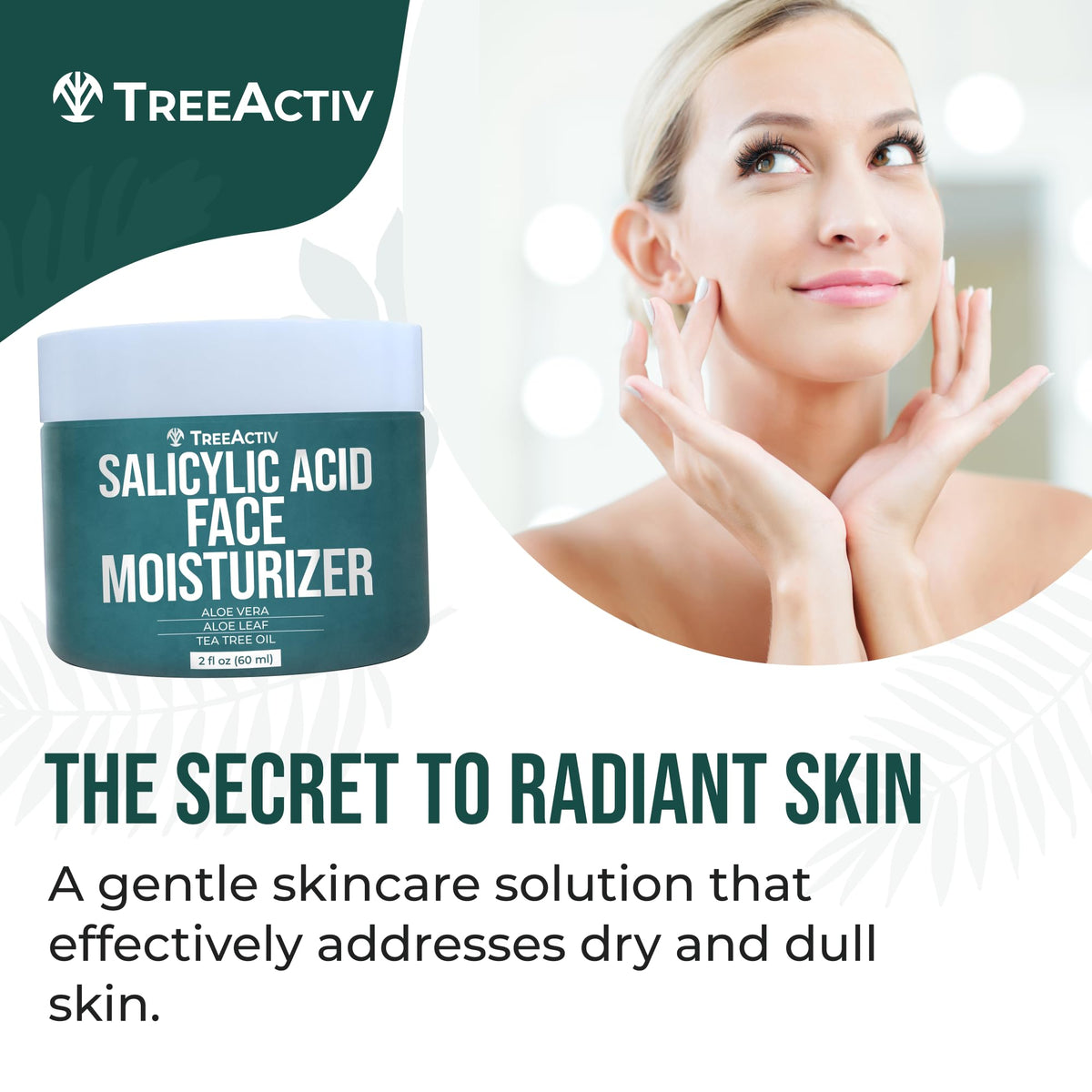 TreeActiv cream texture close-up showing lightweight, non-greasy moisture