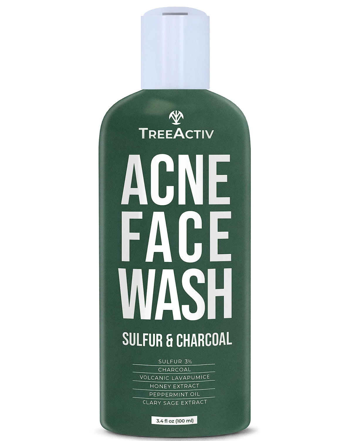 TreeActiv front packaging showing charcoal face wash benefits
