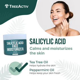 TreeActiv ingredient tea tree leaves emphasizing natural clarifying benefit
