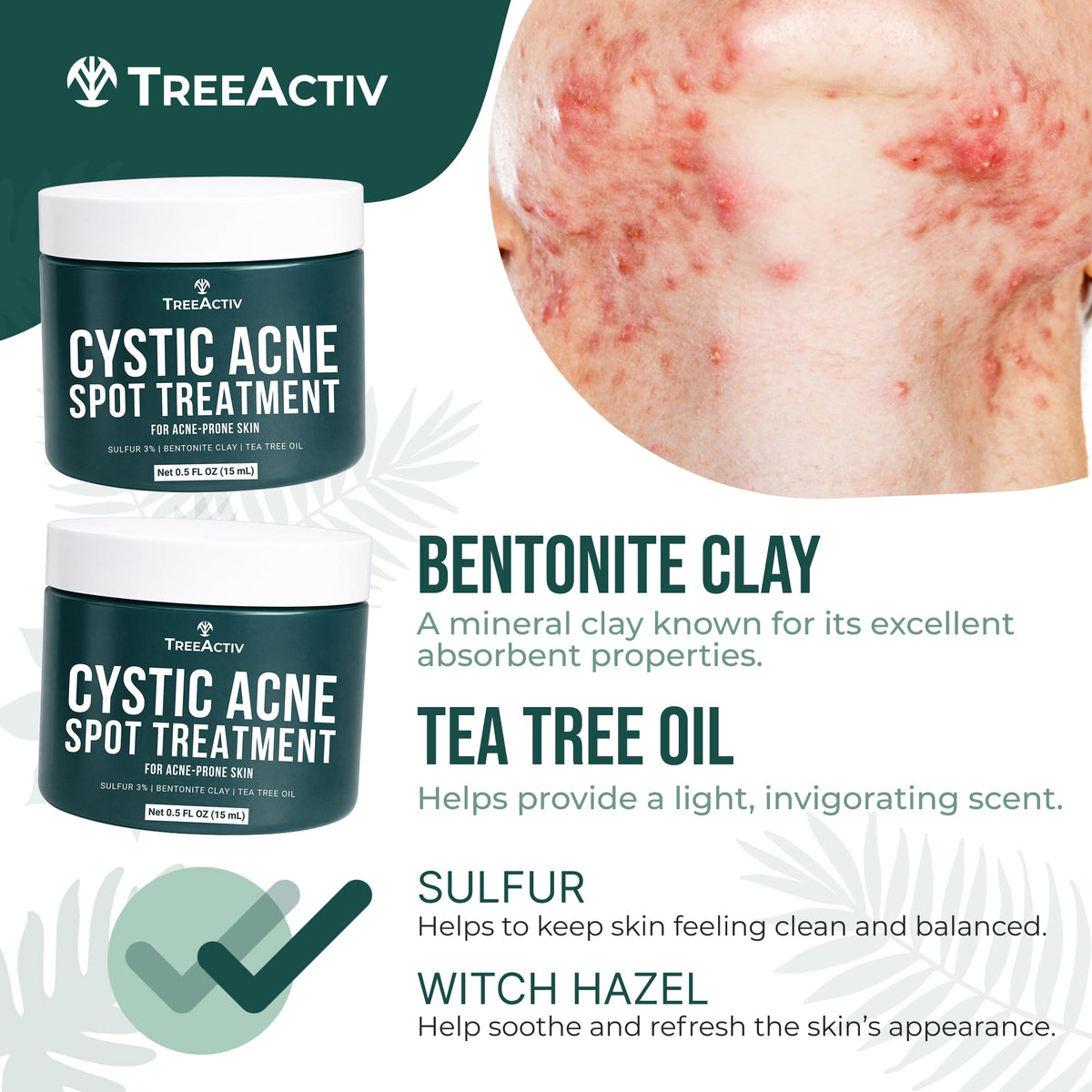 TreeActiv on bathroom shelf lifestyle shot conveying routine compatibility