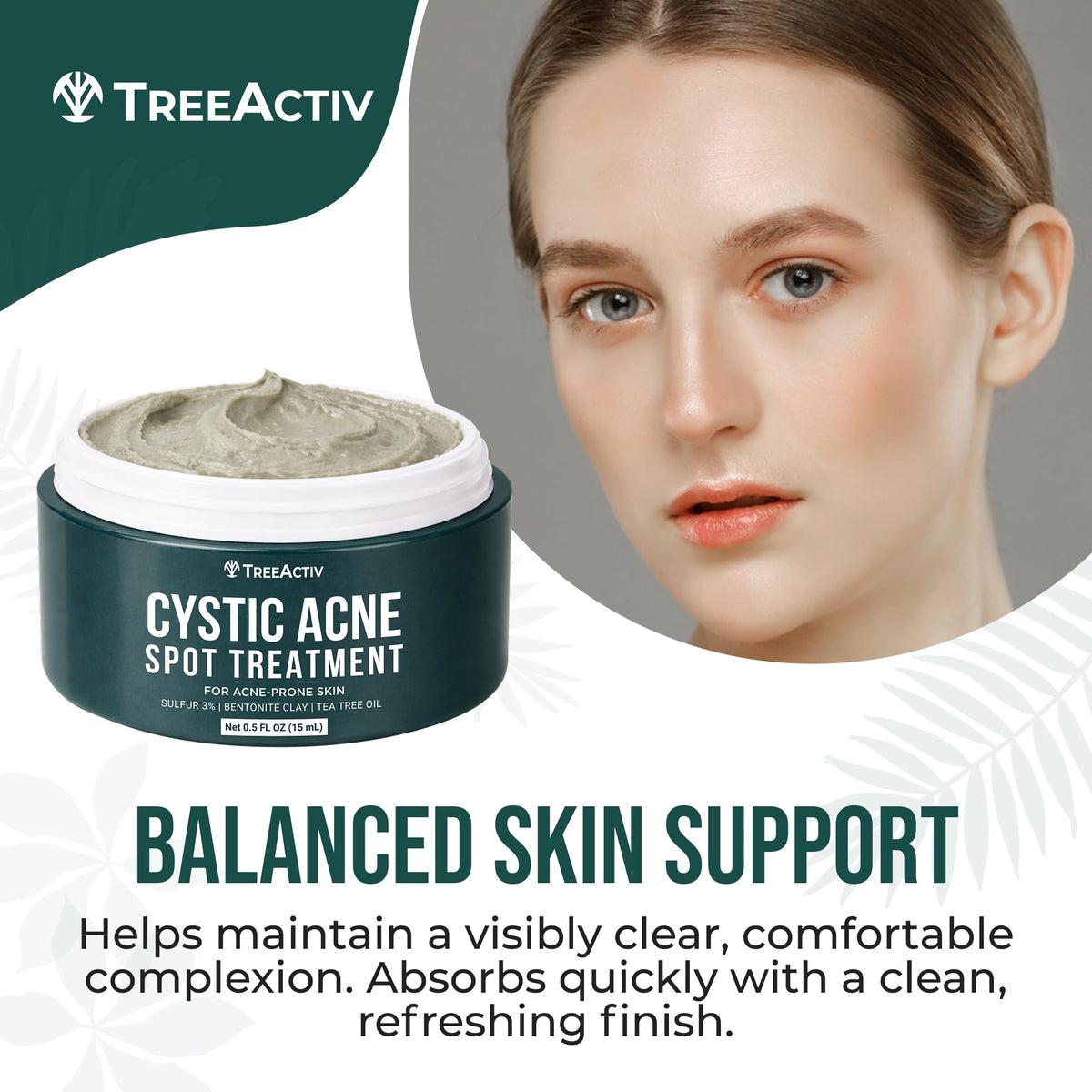 TreeActiv cream texture close-up showing smooth application benefit