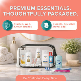 TrekTote body wash and lotion detail emphasizing moisturization on the go