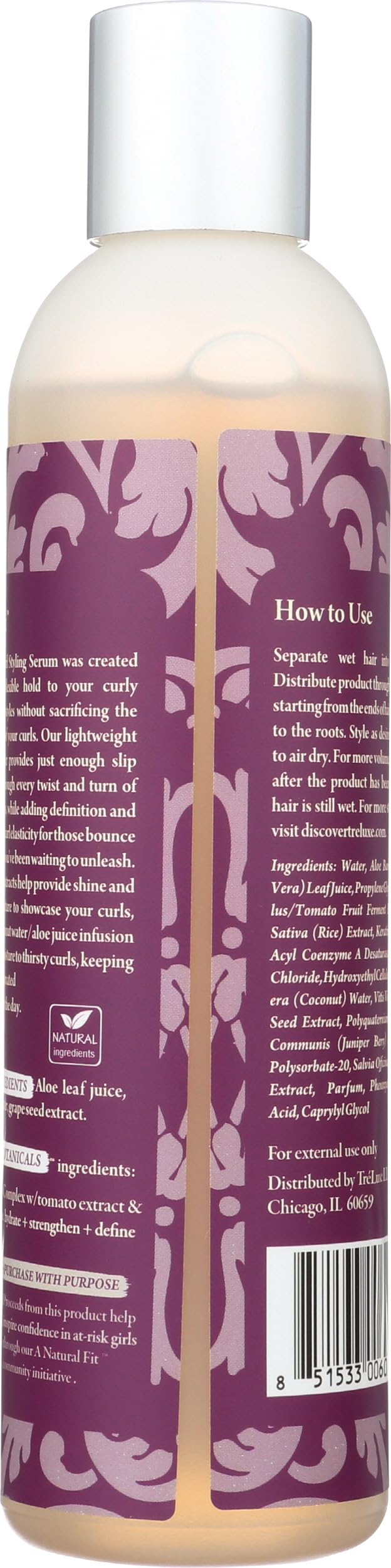 Treluxe label detail and pump for easy dispensing benefit