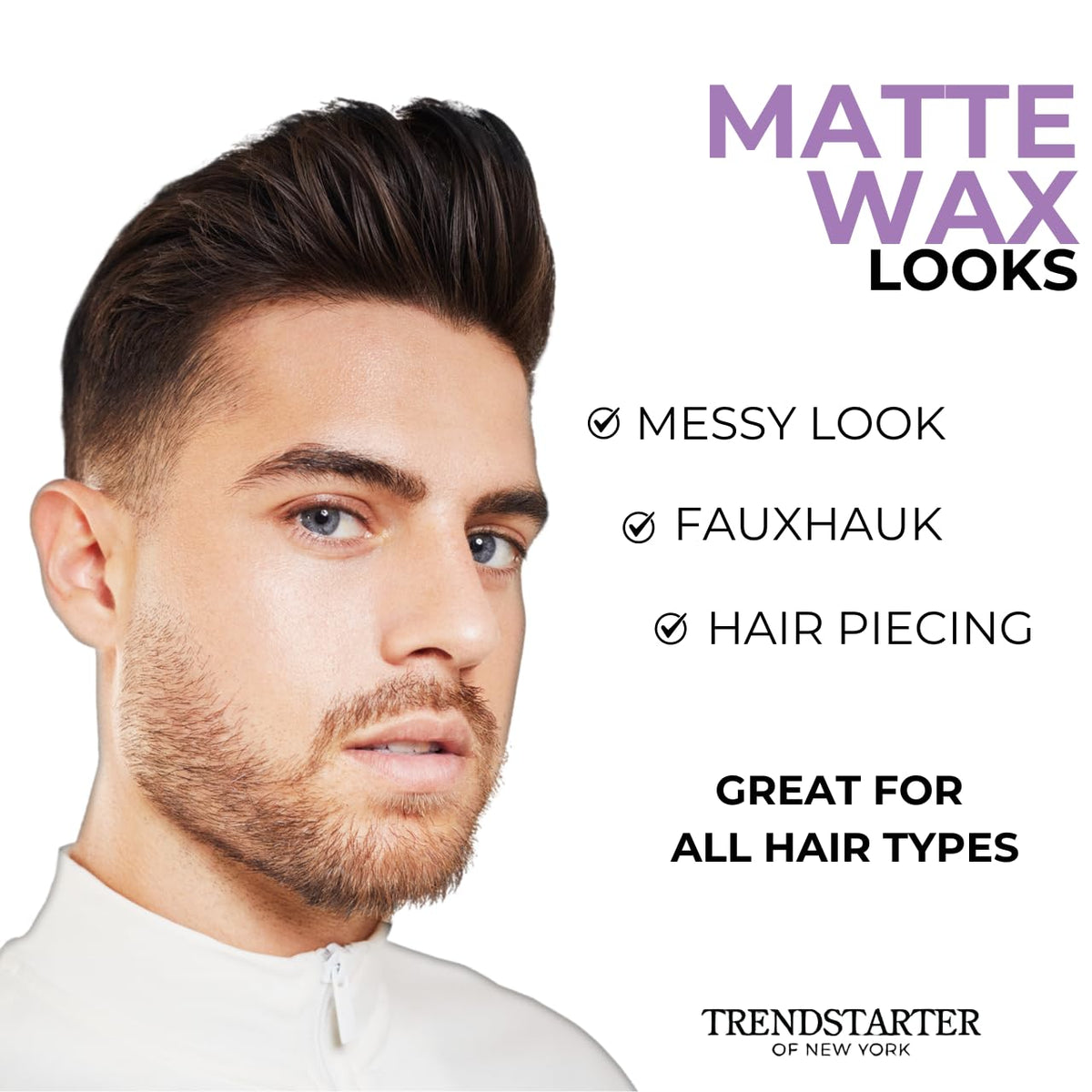 TRENDSTARTER close-up of matte wax texture highlighting easy workability