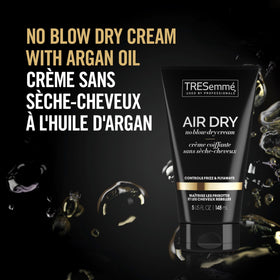 TRESemmé cream being applied to damp hair demonstrating easy distribution benefit