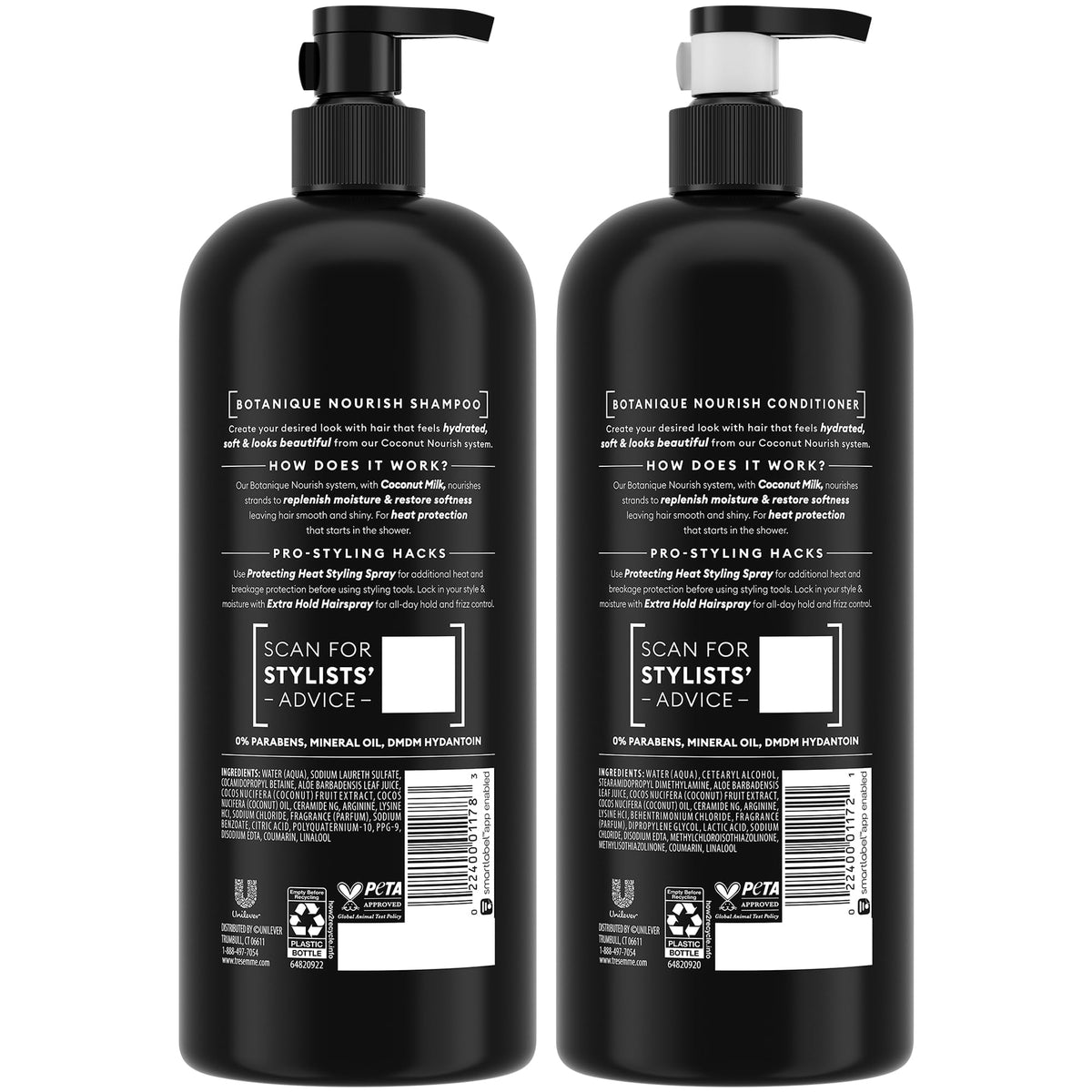 TRESemmé coconut milk ingredient close-up, highlights natural hydration benefit