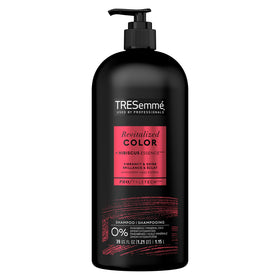 TRESemmé front packaging showing 39 oz bottle and pump for easy dispensing