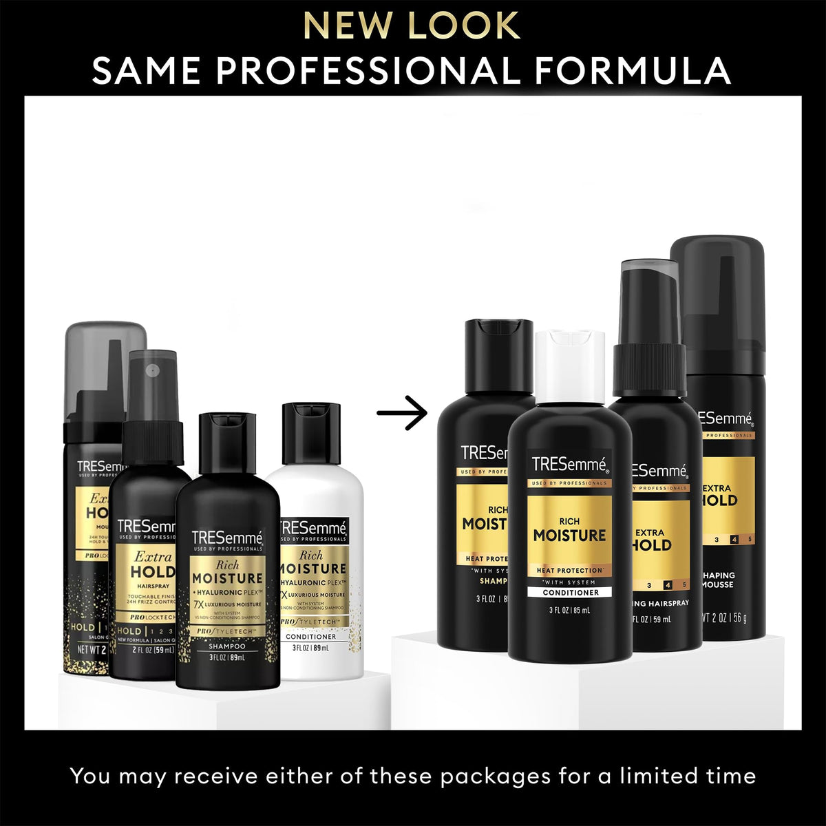 TRESemmé conditioner texture being poured for visible moisture benefit