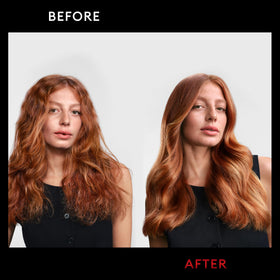TRESemmé before and after hair shot showing reduced frizz and smoother finish benefit