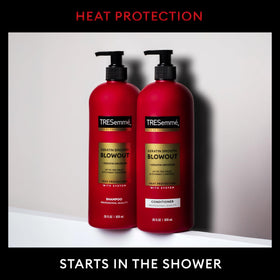 TRESemmé bottle pouring shampoo to show easy-dispense and control benefit