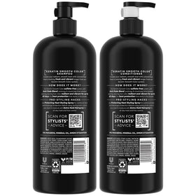TRESemmé back label close-up highlighting ingredients and instructions