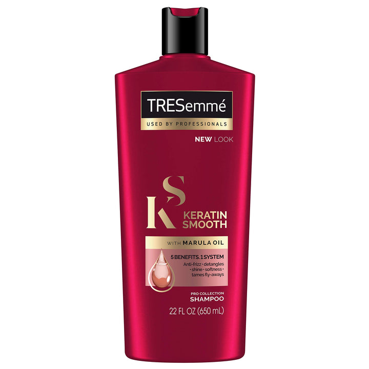 TRESemmé front packaging showing 22 oz bottle and smooth-hair promise