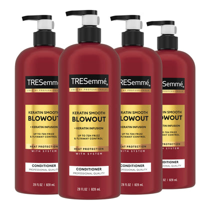 TRESemmé front packaging showing 4-pack and keratin benefit