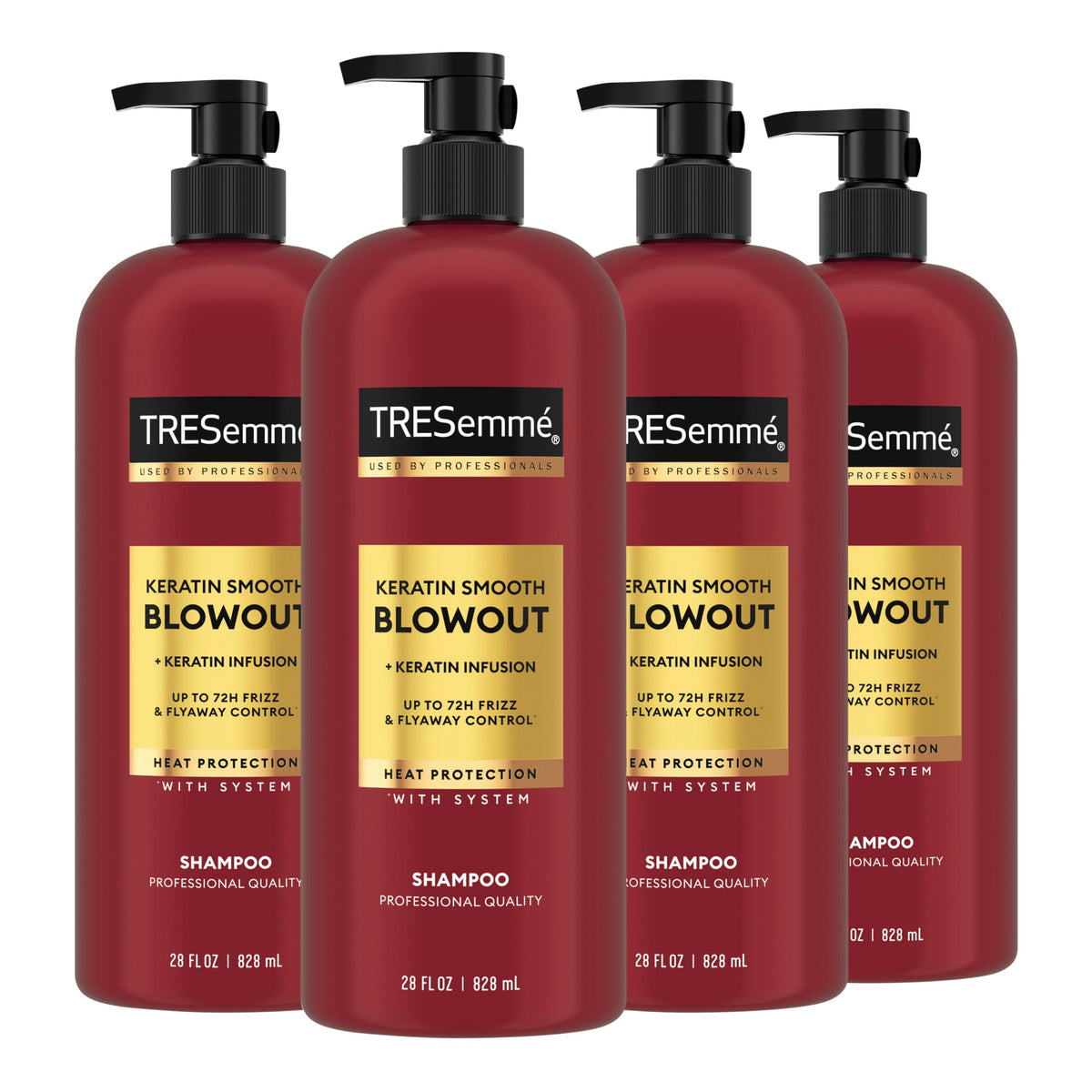 TRESemmé front packaging showing keratin smooth shampoo and brand benefit