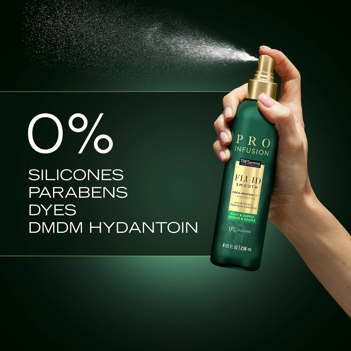 TRESemmé coconut droplets and texture illustrating hydrating complex