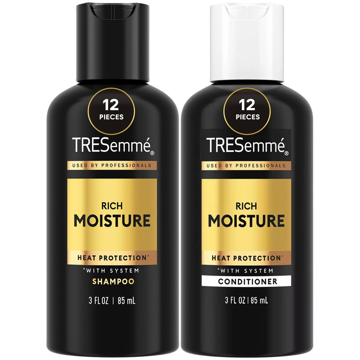 TRESemmé front packaging showing 12 travel pairs and brand hydration benefit