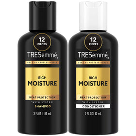 TRESemmé front packaging showing 12 travel pairs and brand hydration benefit
