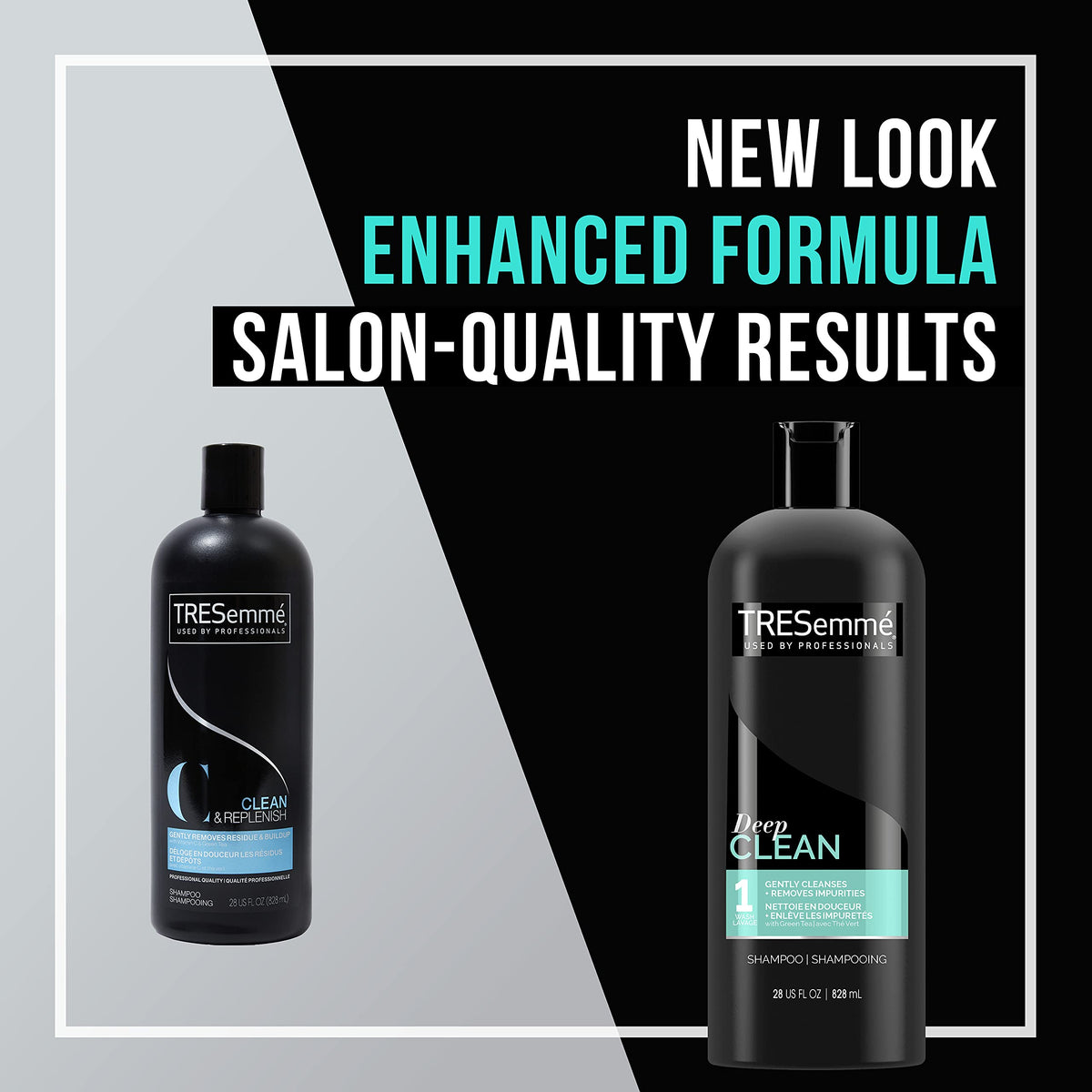 TRESemmé salon-style lifestyle model with shiny hair showing styling-ready results