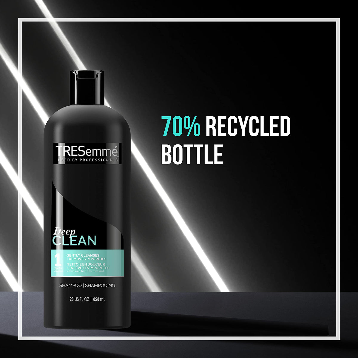 TRESemmé shampoo in hand application demonstrating gentle, easy use