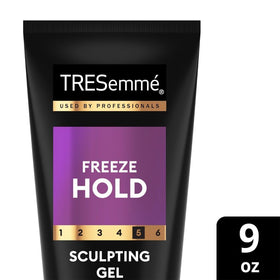 Model with styled hair after TRESemmé gel showing sleek, frizz-free finish benefit