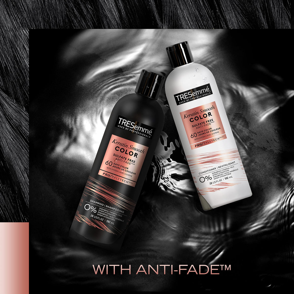 TRESemmé lather texture close-up illustrating gentle foam that preserves color