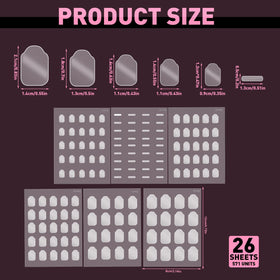TRESSON spread of pre-cut nail-shaped sheets displaying variety and easy selection