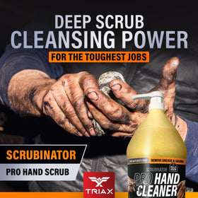 Triax Scrubinator texture close-up revealing scrub particles for effective grease removal