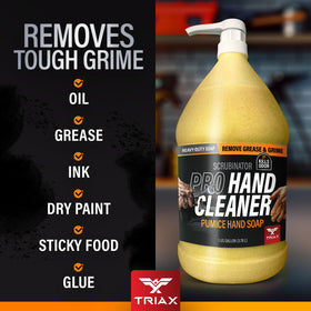 Triax Scrubinator in use washing mechanic hands to remove oil and grime