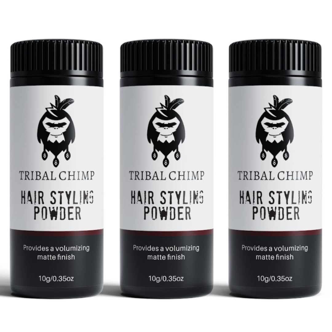 Tribal Chimp front packaging showing three 10g jars and easy-grip lids for portability