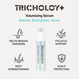 Tricholoy+ back label close-up listing ingredients and benefits for transparency