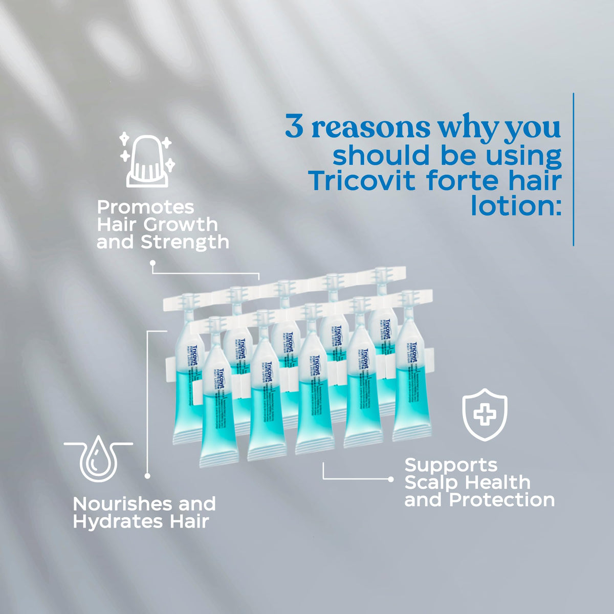 Tricovit lotion texture close-up highlighting absorption and finish