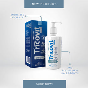 Tricovit back label close-up listing ingredients and usage benefits