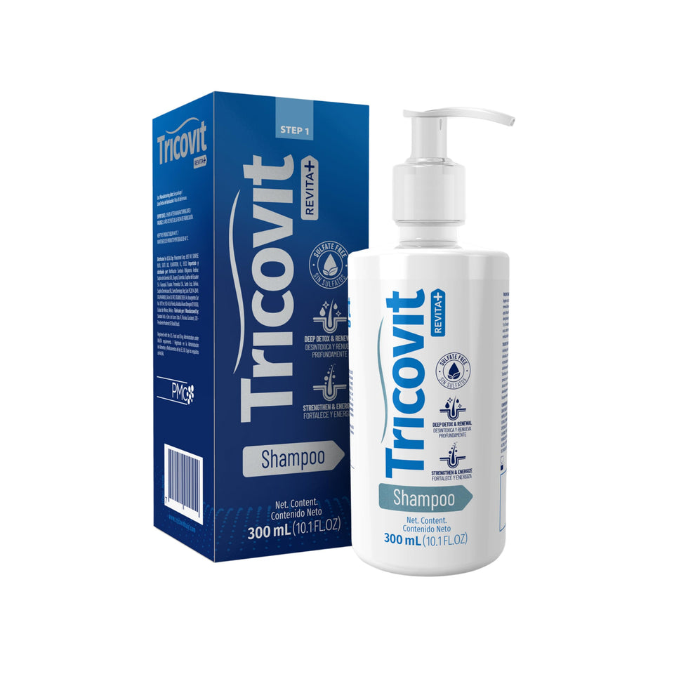 Tricovit front bottle shot showing packaging and size benefit of clarity