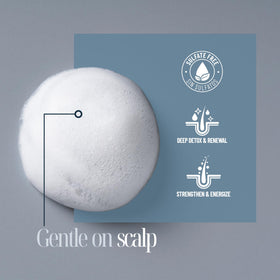 Tricovit in-shower use on wet hair illustrating effective cleansing benefit