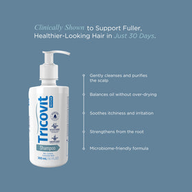 Tricovit dispensing foamy lather demonstrating easy application benefit