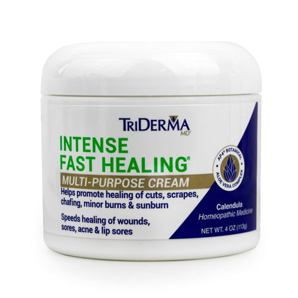 TriDerma front packaging 4 oz tube showing product and easy application benefit