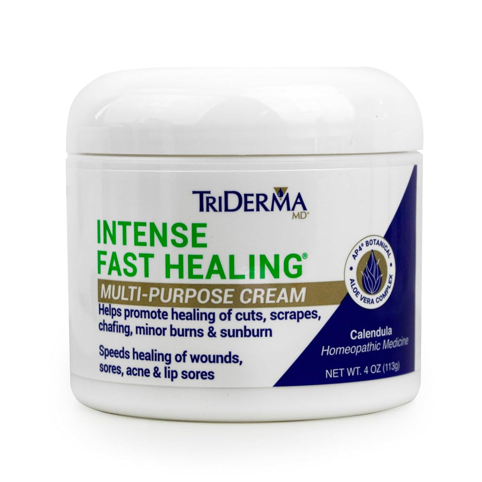 TriDerma front packaging 4 oz tube showing product and easy application benefit