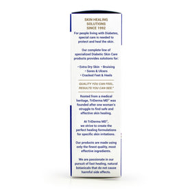 TriDerma label close-up with ingredients list to highlight AP4 Aloe and Arnica formula benefits