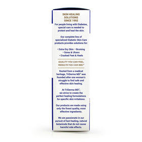 TriDerma ingredients label close-up showing AP4 Aloe and active benefits