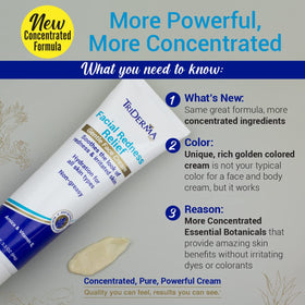 TriDerma open jar texture close-up demonstrating lightweight, non-greasy finish