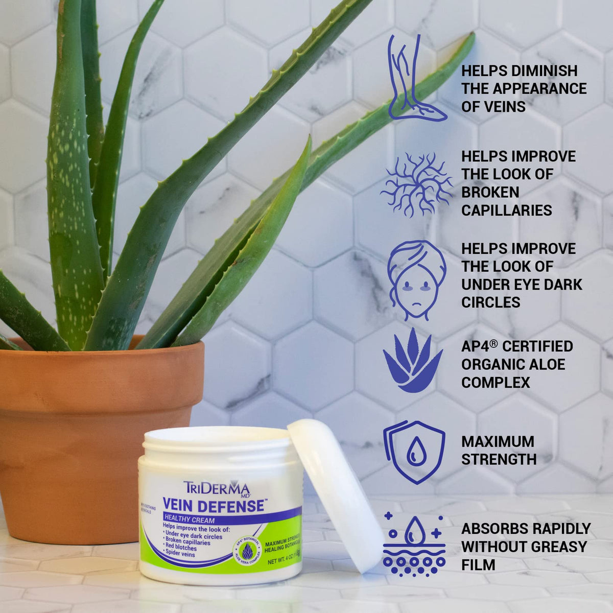 TriDerma ingredient label with Arnica and MSM for skin support