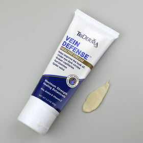 TriDerma product beside coin for 2.2 ounce size and portability