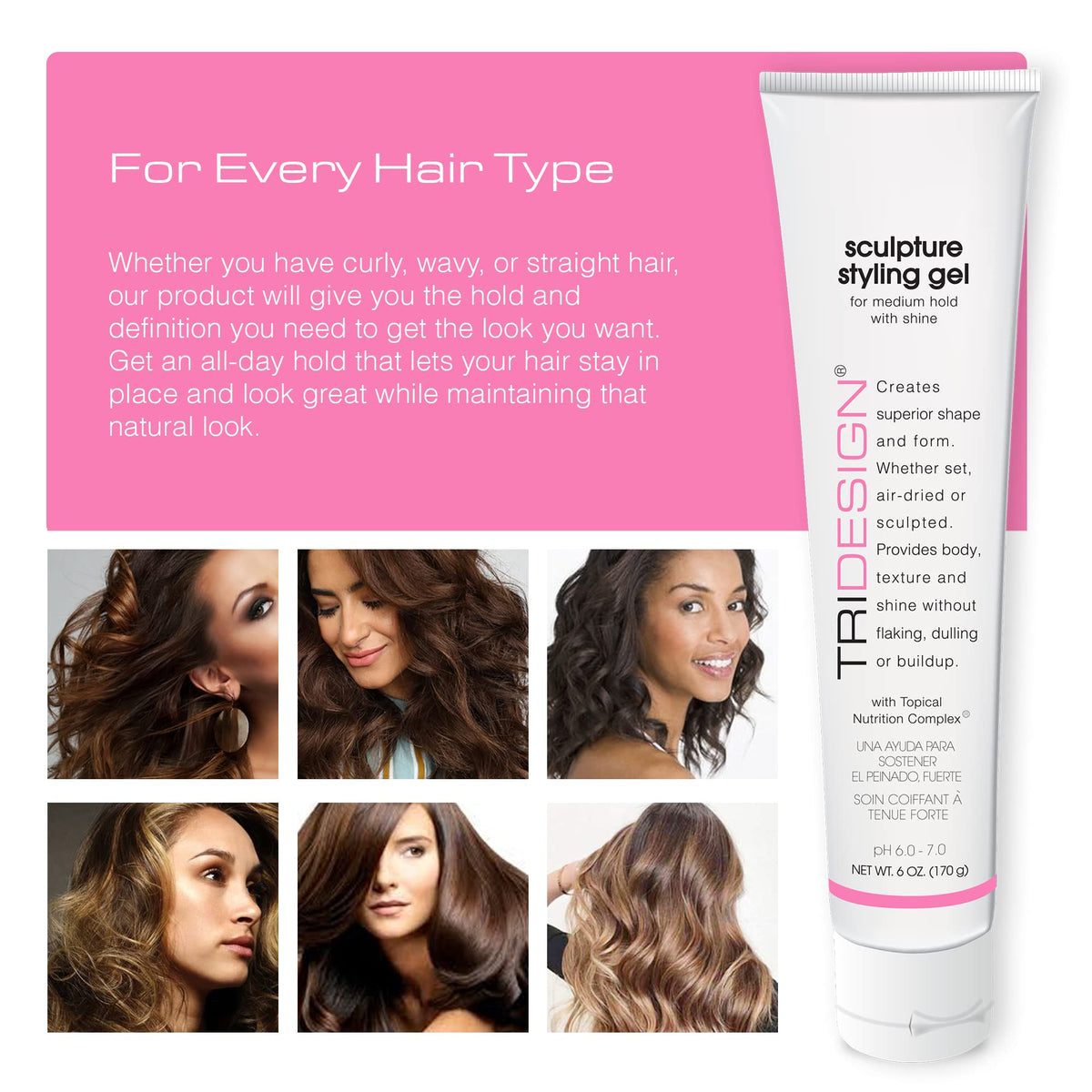 TRIDESIGN wet-look slicked-back style showcasing glossy, flake-free finish