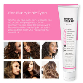 TRIDESIGN wet-look slicked-back style showcasing glossy, flake-free finish
